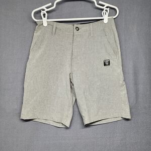 Volcom Shorts Men 28 Grey Surf & Turf 4 Way Stretch 9" Inseam